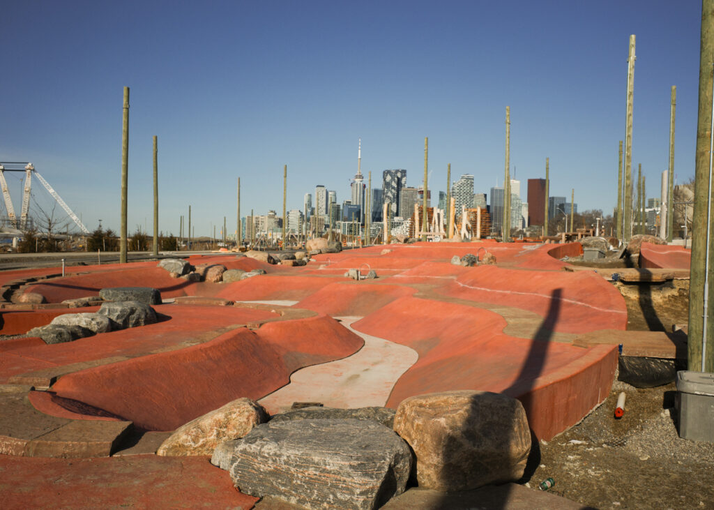 The park's "Badlands Scramble," inspired by Ontario's Cheltenham Badlands (source: toronto.ca)