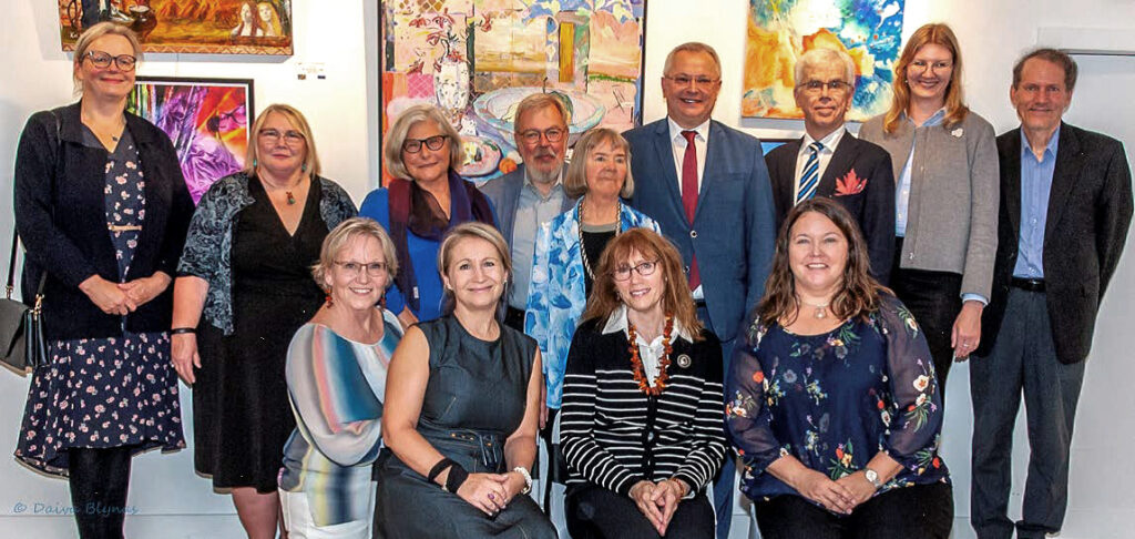 Back row: Agnė Katkutė, Head of the Civil Aviation Division at the Lithuanian Ministry of Transport & Communications, Rita Jozuus, BAA Treasurer, Gunta Dreifeld, LNAK Rep., Arūnas Staškevičius, Montreal Honorary Consul of Lithuania, Egidijus Meilūnas, Lithuanian Ambassador to Canada, Margus Rava, Estonian Ambassador to Canada, Ingrida Darašaitė, Economic Counsellor (Lithuania), Father Paul Maliska. Front row: Daiva Jaugelis, President Montreal Lithuanian Assoc., Ausra Geralaviciute, BAA Lithuanian Rep., Hille Viires, BAA Estonian Rep., Ann Kallaste-Kruzelecky, BAA President, Daina Leimanis, BAA Latvian Rep. Absent from photo: John Vazalinskas, Publicity, BAA, and Andrej Vitols, President Montreal Latvian Center. Photo: Daiva Blynas