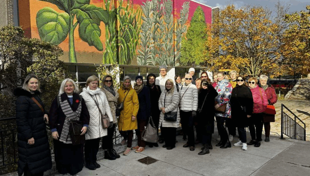 Visiting the Bickford Newcomer Centre, with murals from Indigenous artists