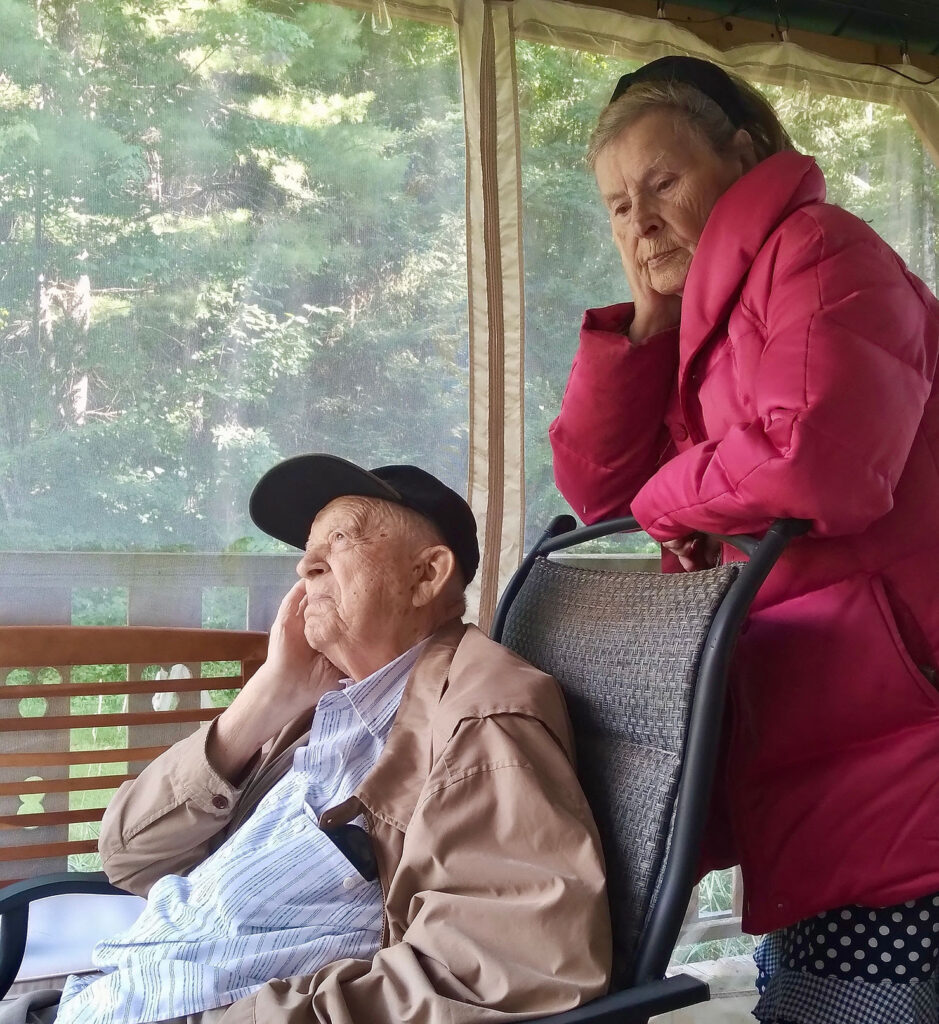 A contemplative moment on a visit to northern Ontario with family friend Alla