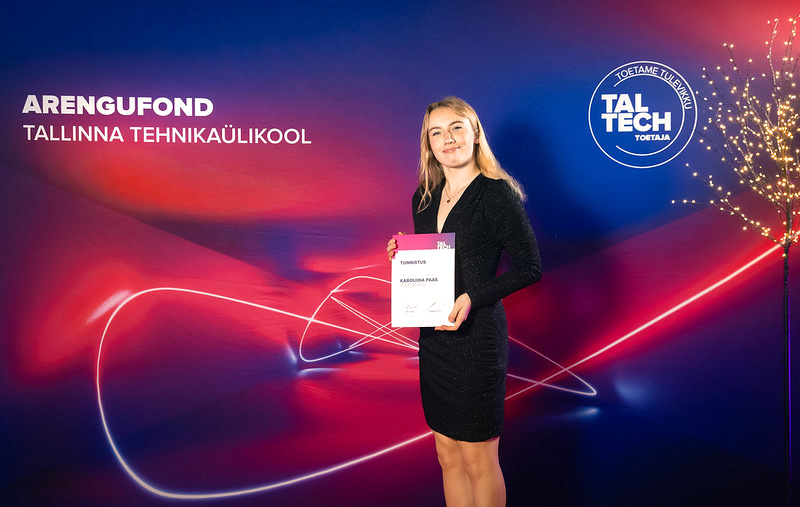 11. detsember – stipendiumite üle andmise aktus TalTechi aulas. Karoliina Paas. Foto: Jürgen Randma