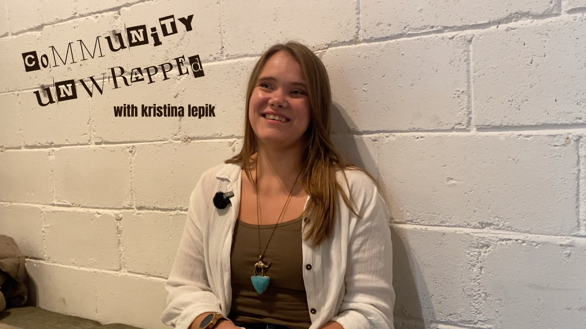 Screenshot of Kristina Lepik in "Community Unwrapped."