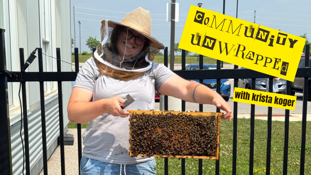 Krista Koger and some of her bees.