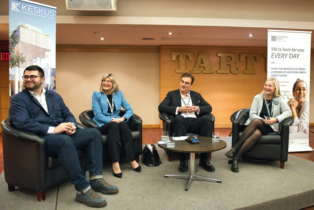 Panelists Vasileios Tsianos (Neo Performance Materials), Heather Bakken and Yaroslav Baran (both Pendulum Group) with moderator and ECBC President, Ellen Valter. Photo: Peeter Põldre