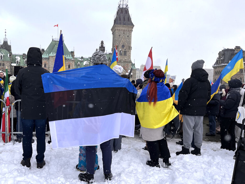Ukrainat toetaval meeleavaldusel oli esindatud ka Eesti. Foto erakogust