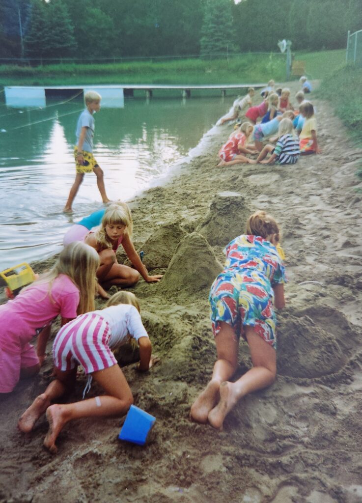 Where all of the kids go swimming