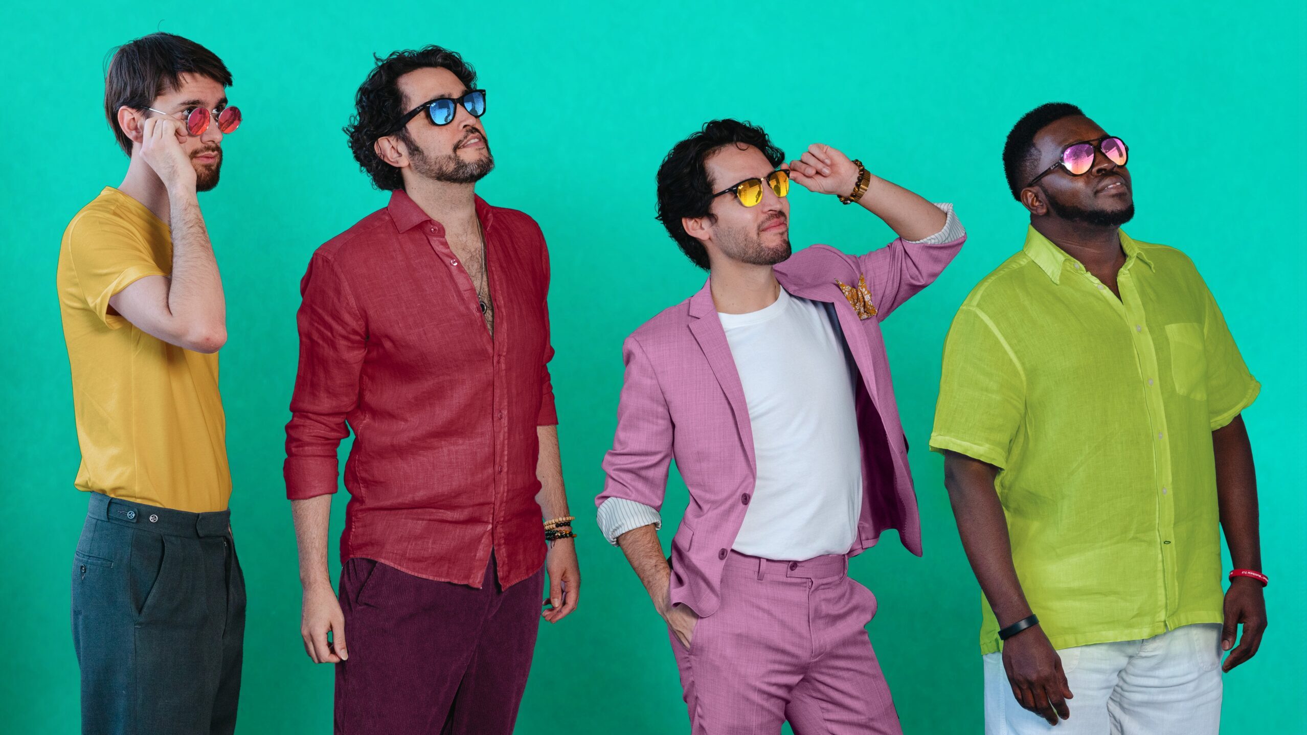 Blumarelo band members Vincent Teetsov, Renan Deodato, Mauricio Gamboa, and Julious Nshaba