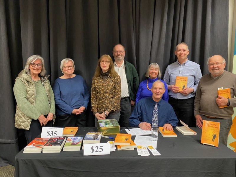 Seated in the photo is author Gary Kirchner. Standing, from left to right, are Kersti Puhvel, Kersti Leetmaa, Ann Kallaste-Kruzelecky, Juhan Leemet, Hille Viires, Tom Ventser, Mart Leetmaa. Photo- Mina Wong