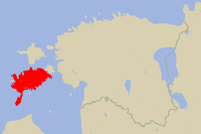 Saaremaa in red (From Wikipedia.org, by Mmh)