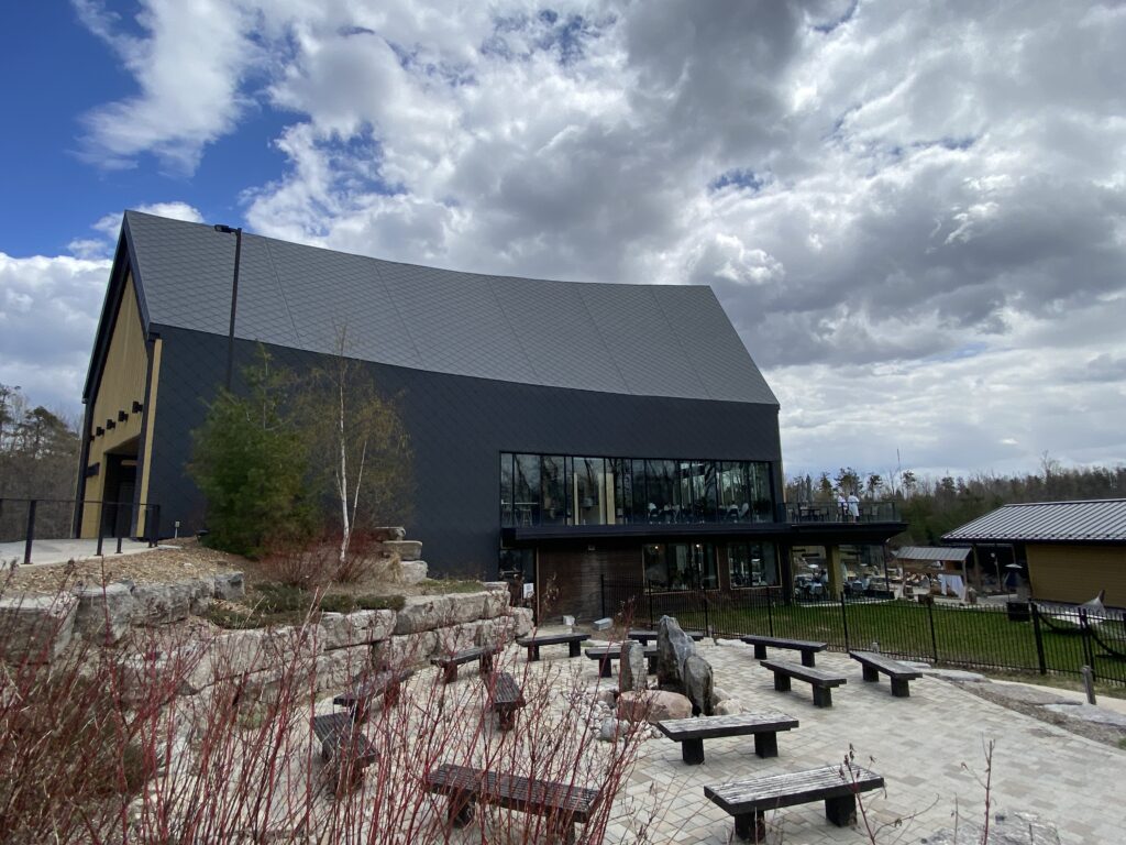 The exterior of the spa's main building
