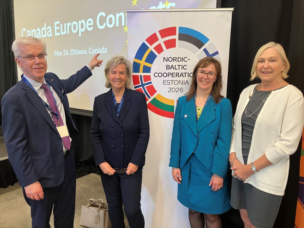 Ambassador Margus Rava, Honorary Consul Evaleen Jaager Roy, Liina Tomlinson, Trade & Economic Affairs Counselor with the Embassy, and Evi Mustel