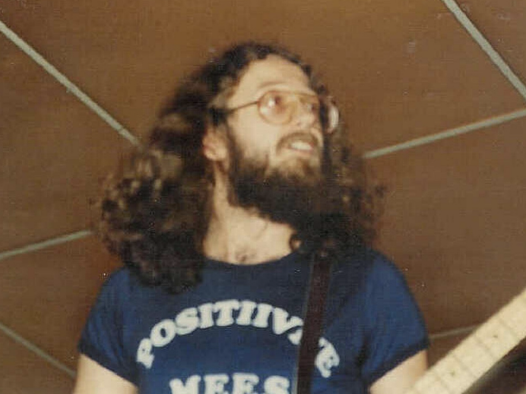 Hillar Tork playing in the Toronto-based band Positiivsed Mehed (“Positive Men”) in the early 80s.