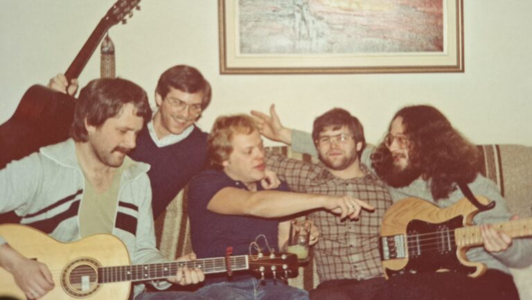 The Positiivsed Mehed with Urmas Kärner in the early 80s