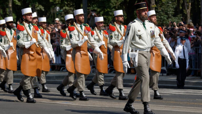 1 Sappers of the 1st Foreign Regiment take part in the Bastille Day 2013 (photo- Marie-Lan Nguyen, CC-BY 2.5)