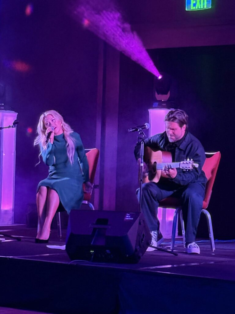Elina Borne (winner of Eesti Laul and representative of Estonia for the Eurovision Song Contest in 2015) and guitarist Robert Vaigla perform at the Gala Dinner (photo credit: Sean Paavo Krepp)