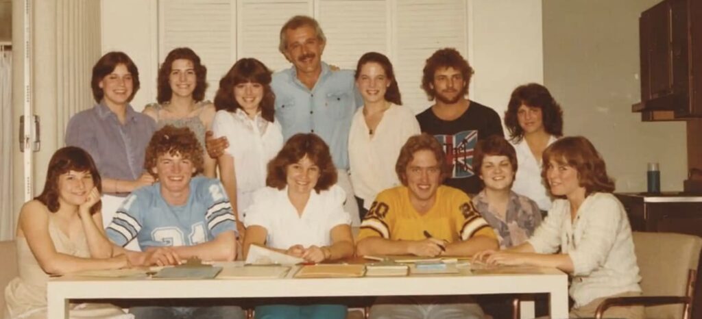 The 1982 school orchestra board, with Ants in the middle of the back row (source- Uxbridge Secondary School Facebook group)