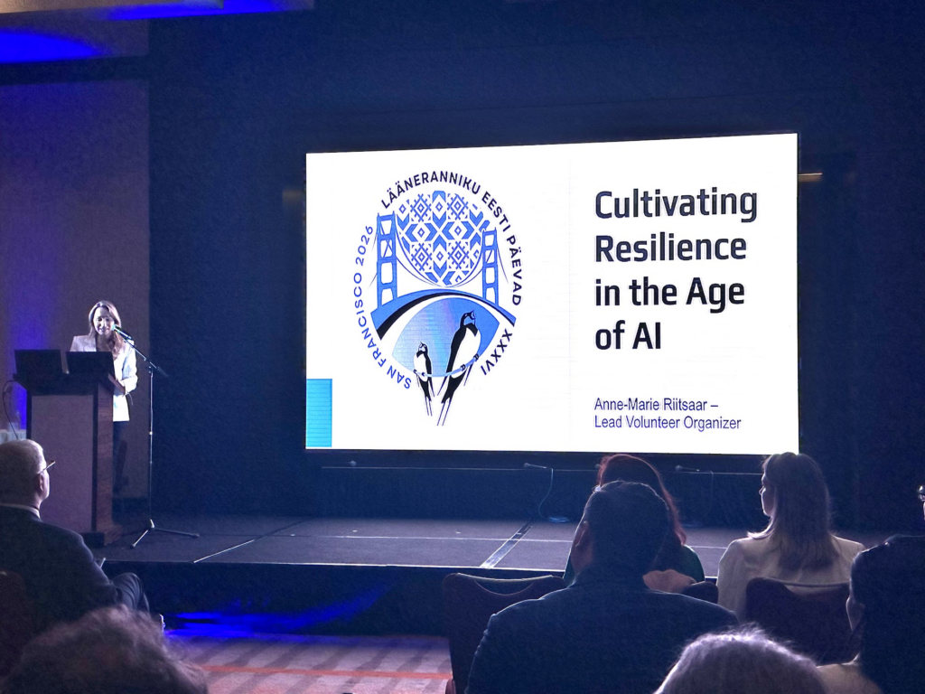 Anne-Marie Riitsaar opens the Resilience in the Age of AI Conference (photo credit: Lisa Trei)