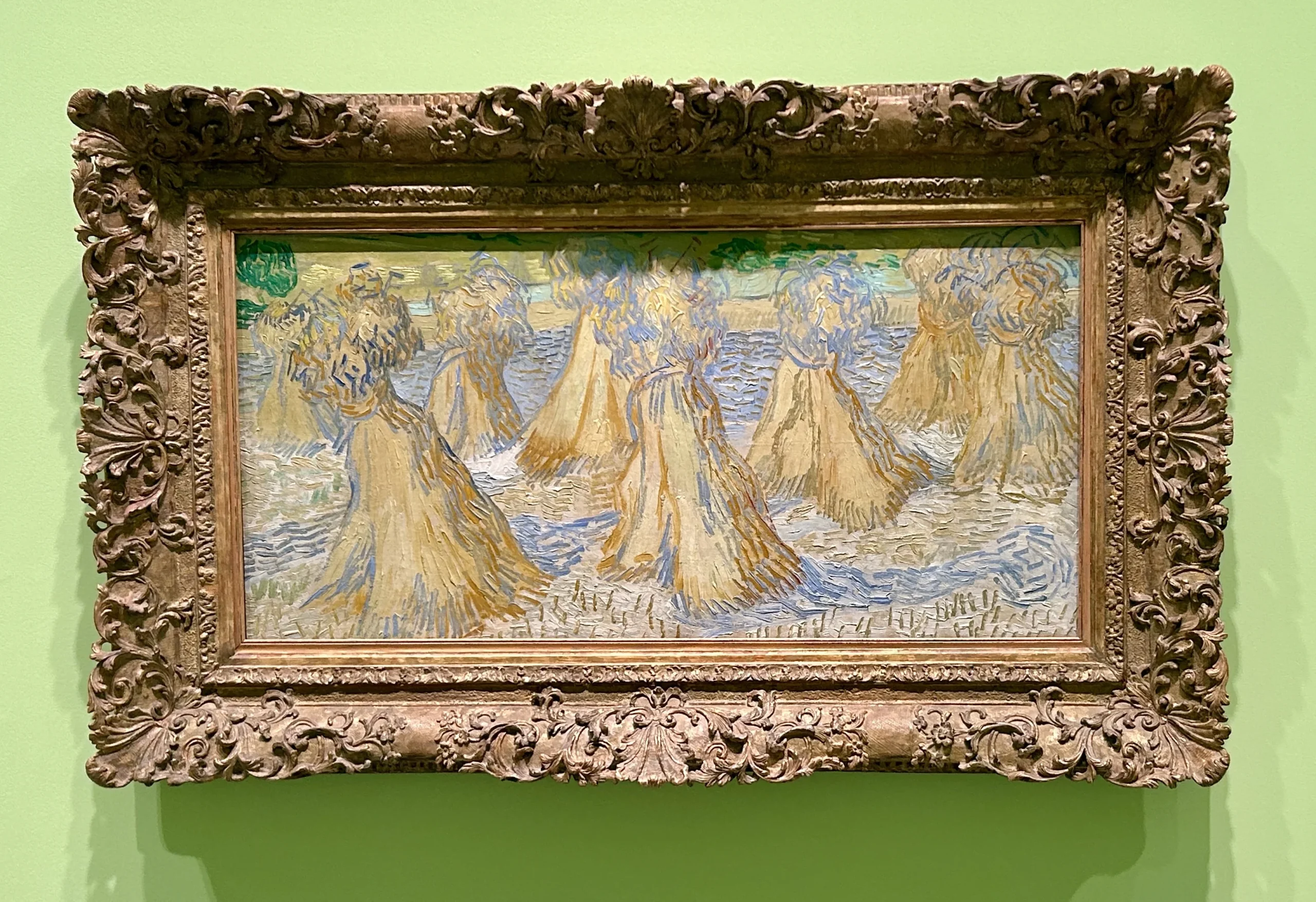 "Sheaves of Wheat" (1890) by Vincent van Gogh, who was influenced by the Impressionists
