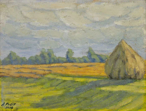 August Pulst, "Heinakuhi koduväljal" ("Haystack on the Home Field", 1913)