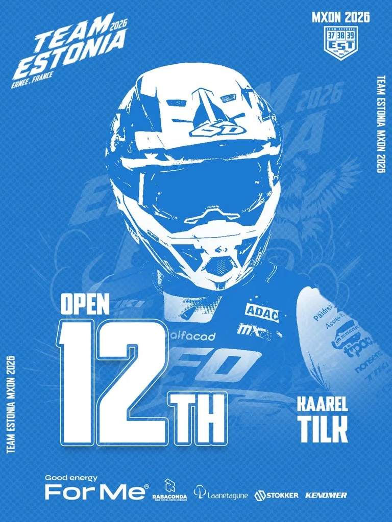 Kaarel Tilk's result poster for Motocross of Nations 2026 (source: the Estonian Motosport Federation Instagram page)