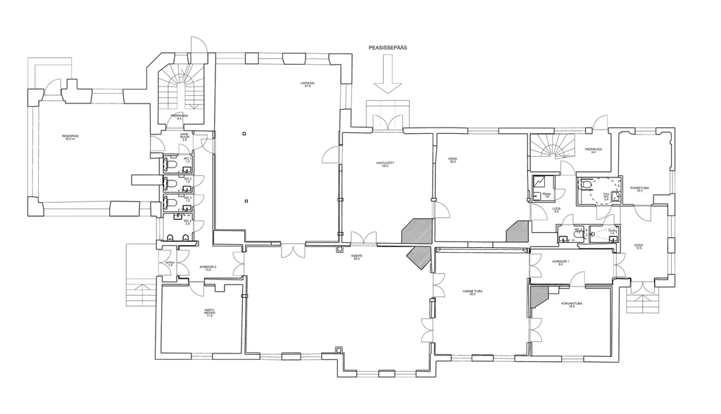A floor plan of the chapter house